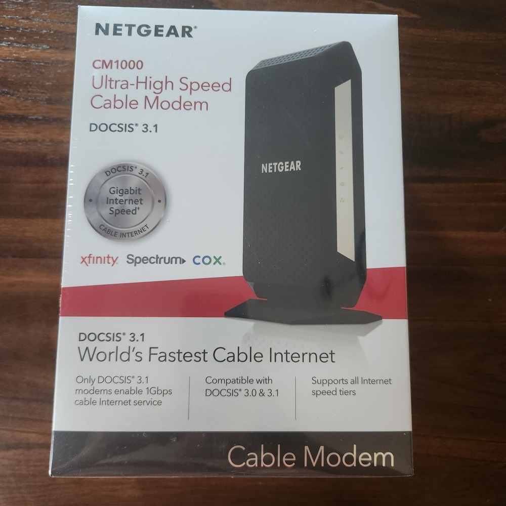 New NETGEAR Ultra-High Speed Cable Modem CM1000-100NAS Cable Modem. Sealed
